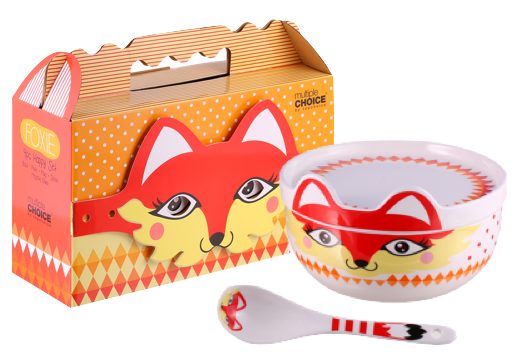 Serwis porcelanowy dla dzieci z liskiem - 3 elementy