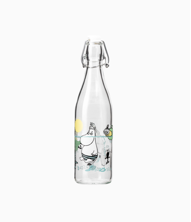 Muurla szklana butelka Muminki zabawa w wodzie 500ml