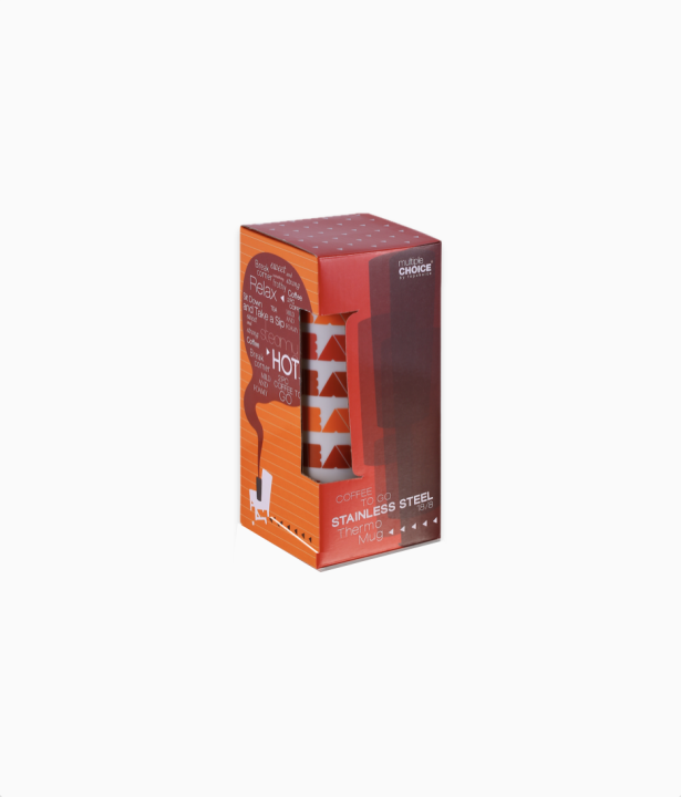 Kubek termiczny termos 400ml Czerwone napisy retro