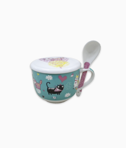 Ogromny kubek porcelana z pokrywką