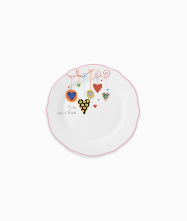 Talerzyk deserowy porcelanowy w serca różowy