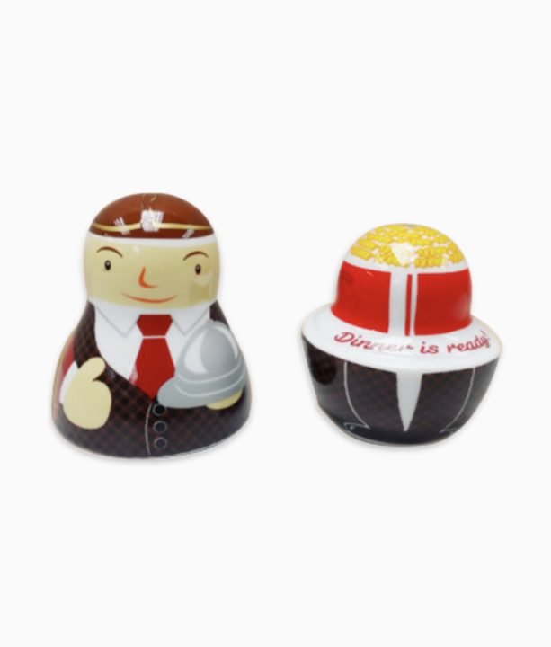 Porcelanowa solniczka i pieprzniczka - Kelner