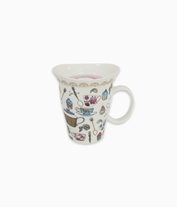 Kubek retro z porcelany rysunki