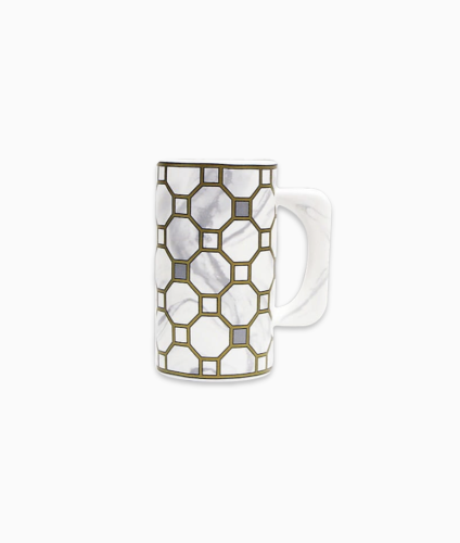 Kubek porcelanowy XXL Art Deco Koła złote