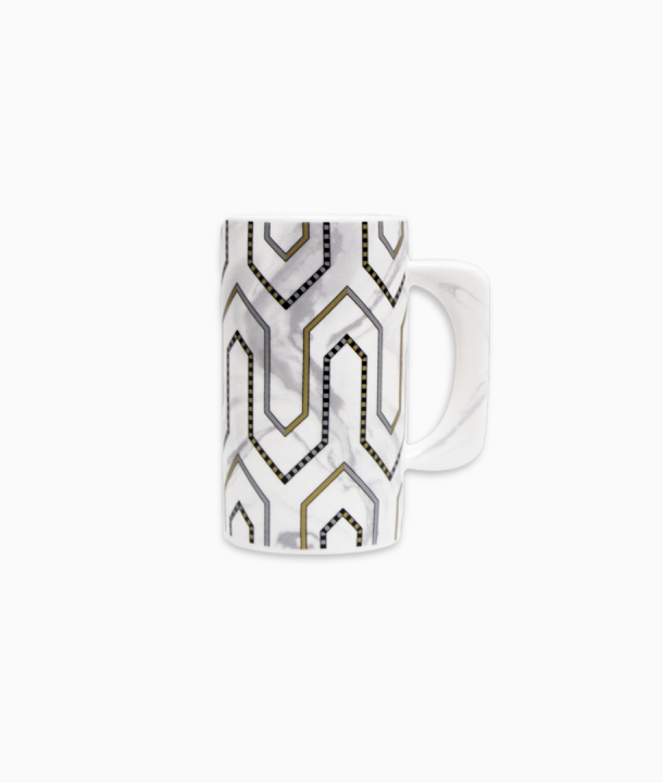 Kubek porcelanowy XXL Art Deco Łuki złoty