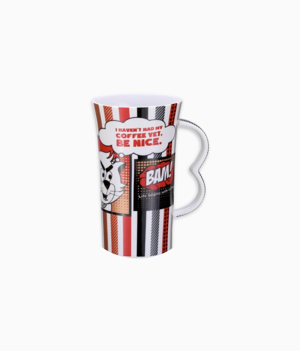Kubek wysoki, komiks, decaf, śmieszny kotek, utwardzona porcelana, prezent, ozdobne pudełko