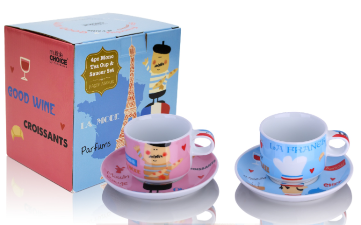 Duże filiżanki z porcelany zabawne