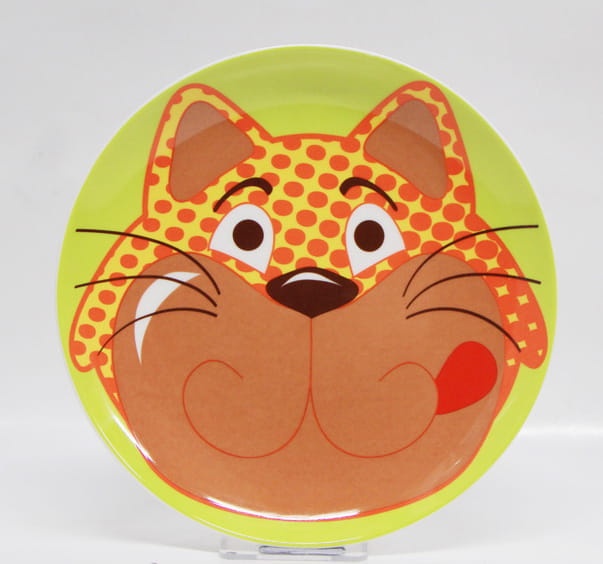 Talerz z porcelany, kot